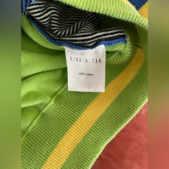 Blue and Green Worm Hugs Turtleneck Sweater, XS - Picture 4 of 6